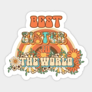 Best sister in the world Groovy gift for sisters and  sis Sticker